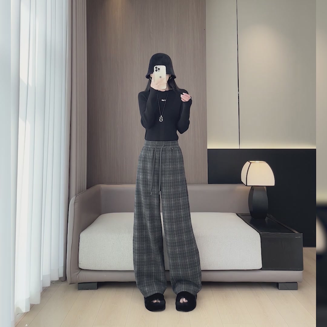 今芙加绒格子毛呢裤：冬天里的一把火，还是压箱底的尴尬？