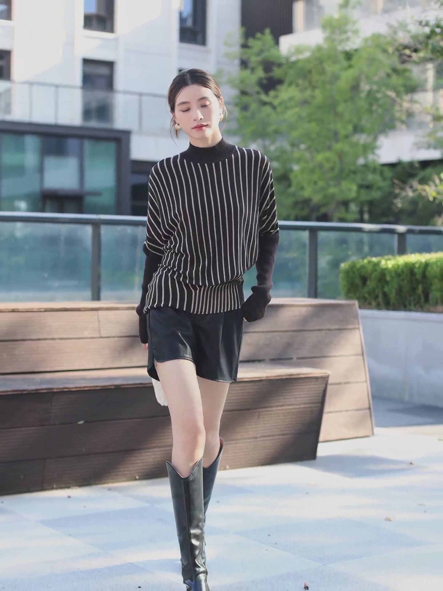 OMG！这件竖条纹毛衣也太显瘦了吧！