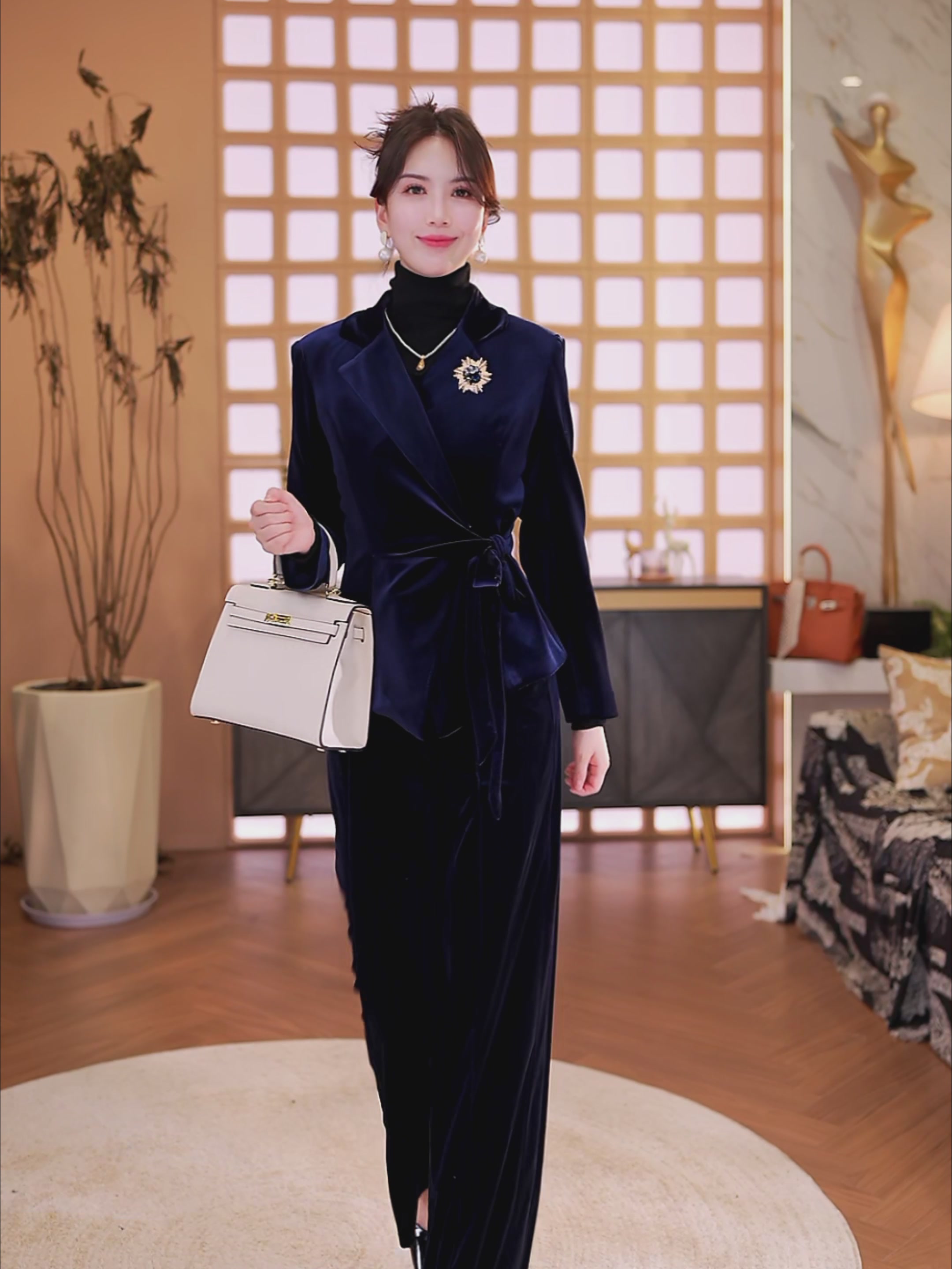 兰瑟儿秋冬套装：复古丝绒，通勤也能玩出高级感！