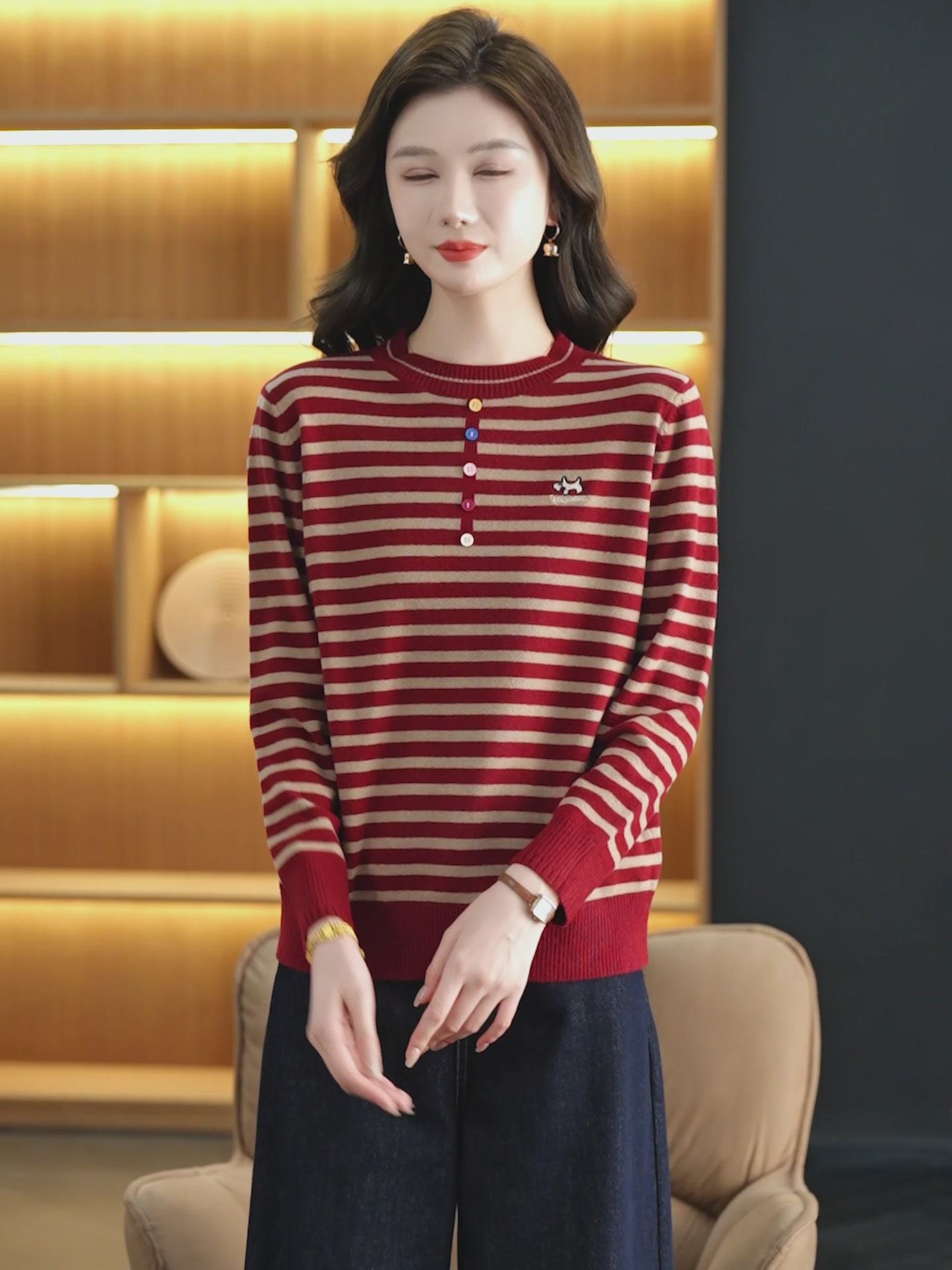 40+穿搭｜这件拼色条纹针织衫，让我找回年轻时的松弛感✨