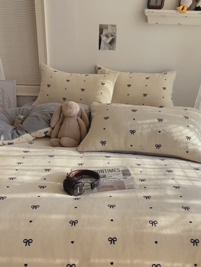 冬天必备！逸茉加厚牛奶绒四件套，温暖到不想起床😴