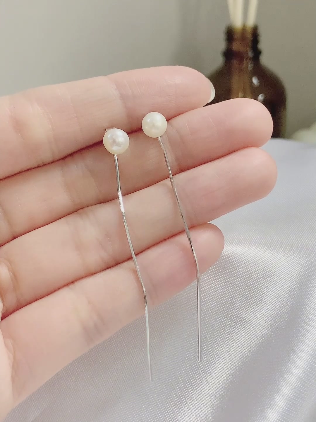 DTOTO珍珠耳环｜925银流苏耳线，小众设计高级感爆棚！