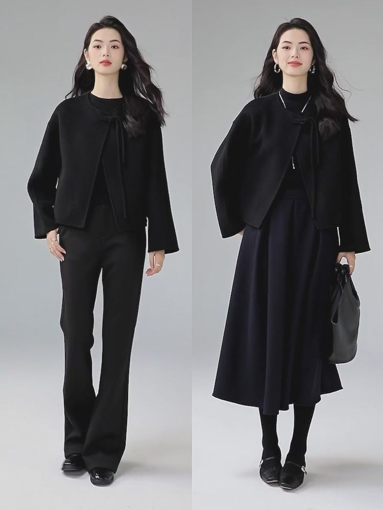 冬上新！小个子必入的羊毛大衣，新中式设计太绝了！