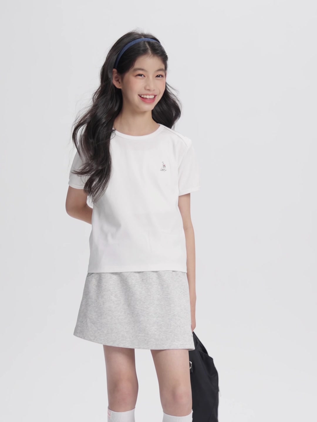 Barry Banny 女童T恤2025春季新款童装纯色短袖儿童运动户外上衣