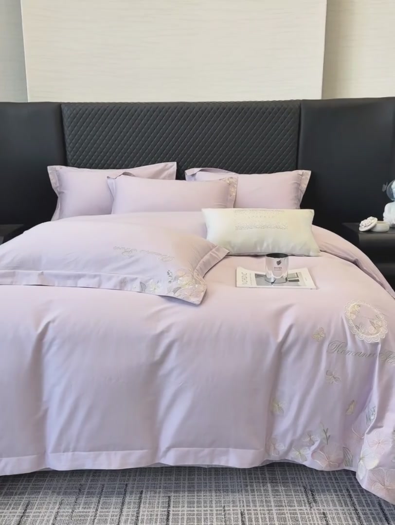 轻奢床品体验：浮影刺绣四件套，睡在花海里的感觉