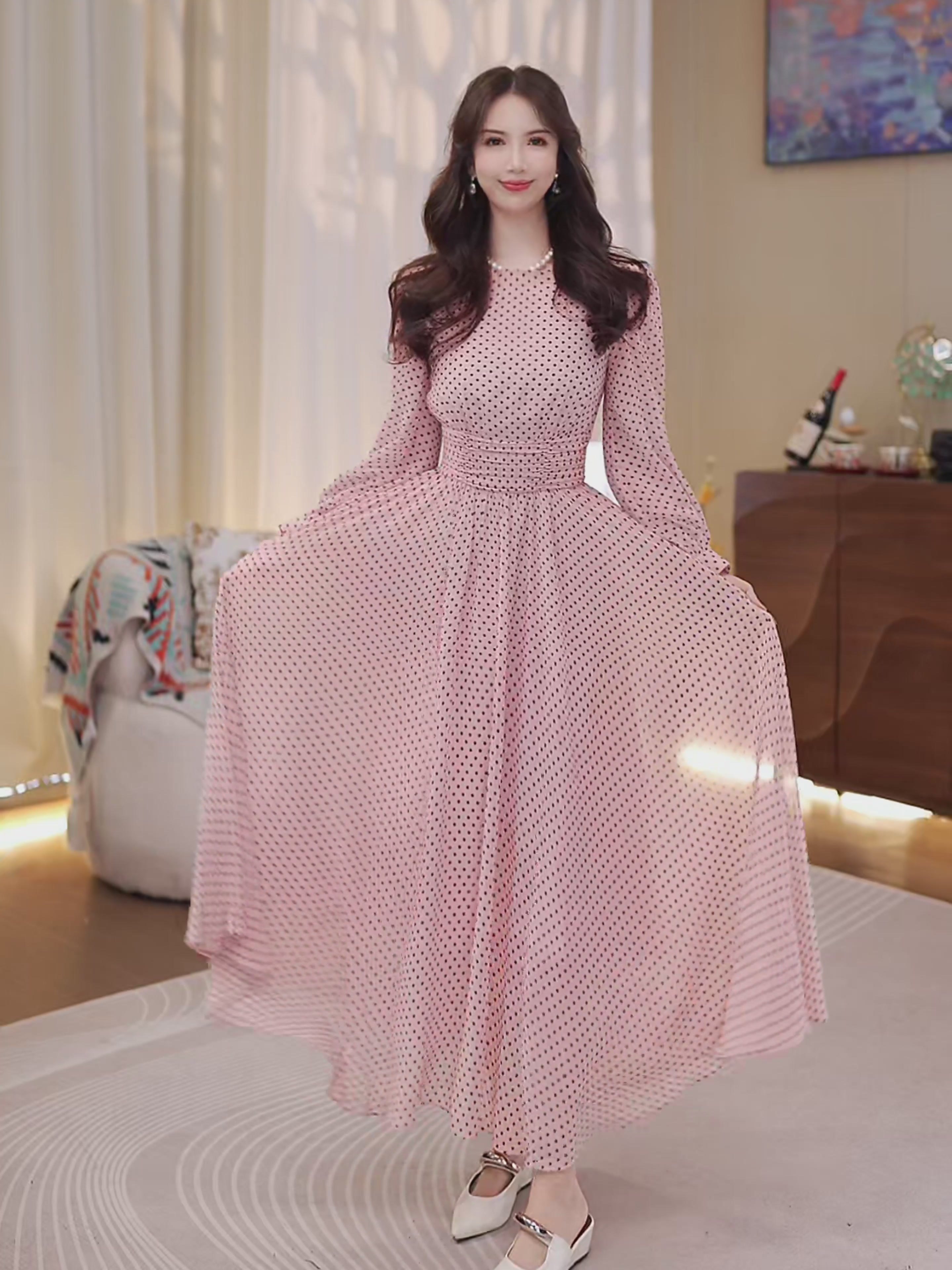 法式波点连衣裙，气质减龄必备！