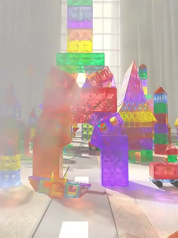 智恩堡磁力片管道积木：300块拼出童年想象力，这波操作我给满分！