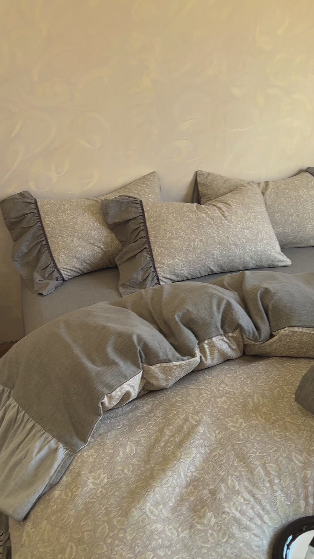 法式亚麻皱皱纱四件套，文艺气质卧室改造必备！