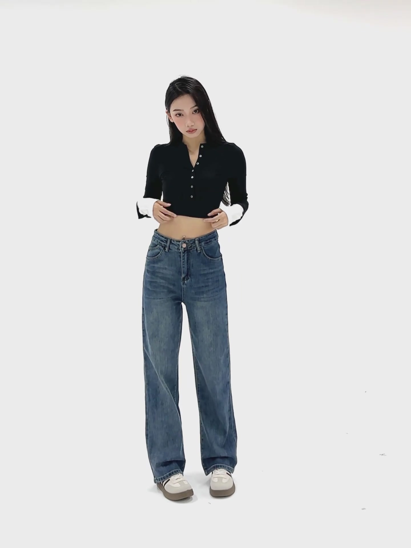 这条牛仔裤让我从‘梨形焦虑’到‘腿精自信’，高腰窄版直筒裤真的能一键瘦身吗？