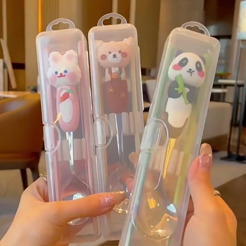 学生党必入！Edo熊猫餐具套装，可爱又实用，食堂吃饭再也不怕了🐼