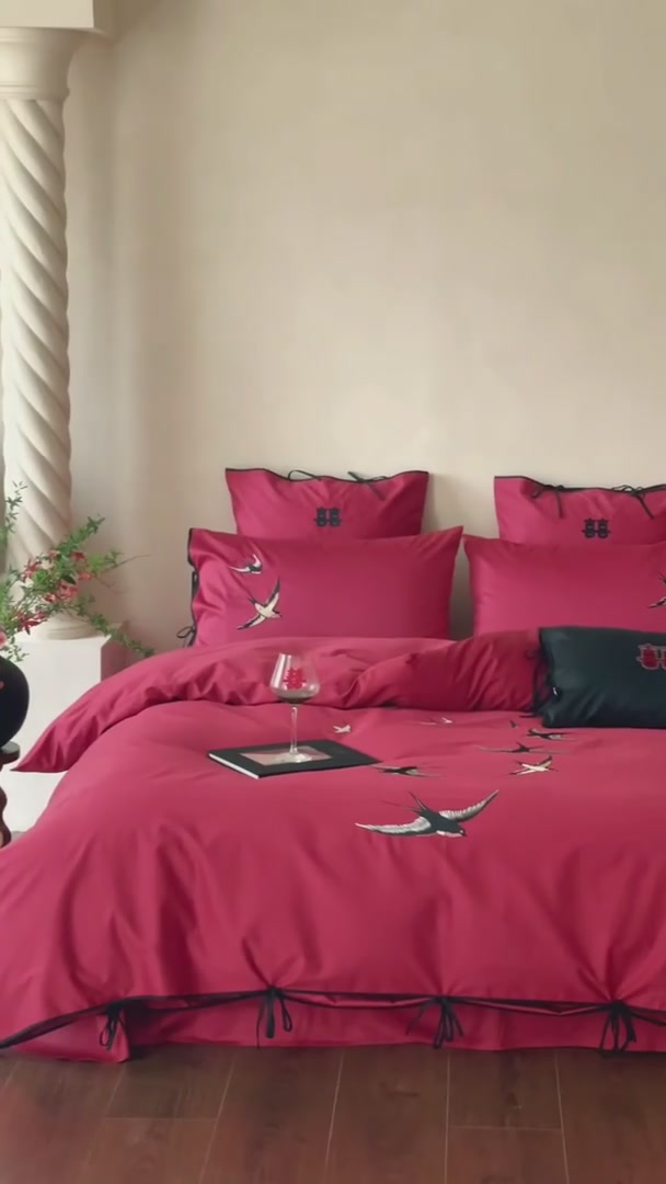 皇力士100S小燕子刺绣四件套：新婚夜的仪式感，值不值三千块？