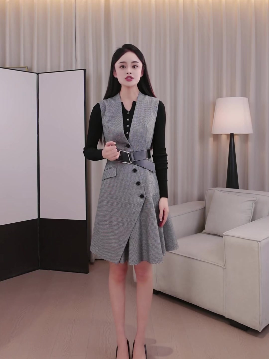 恩曼琳格纹连衣裙,显瘦又高级,姐妹们都夸我眼光好!