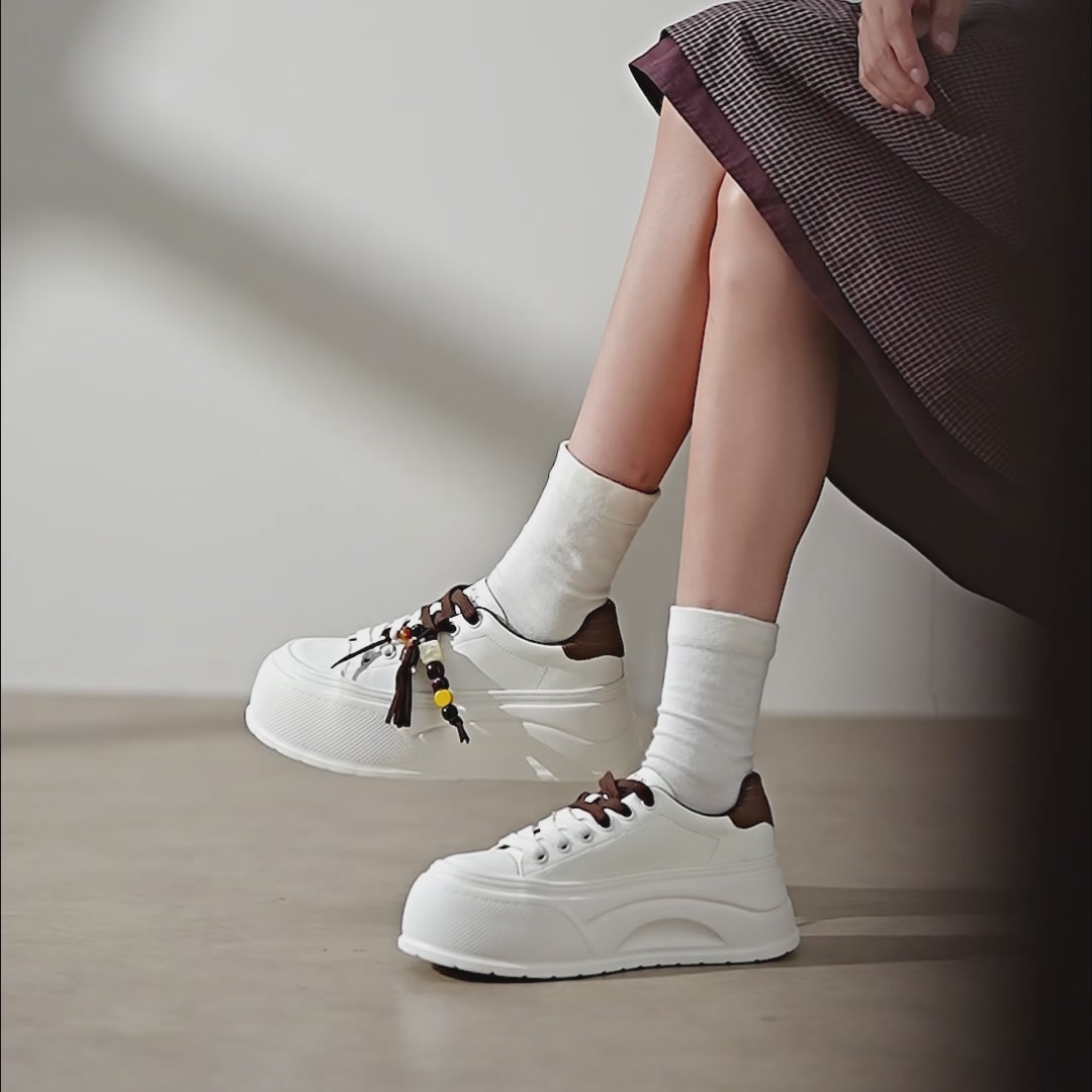 Five Plus厚底小白鞋，小个子女生也能轻松驾驭的增高神器！