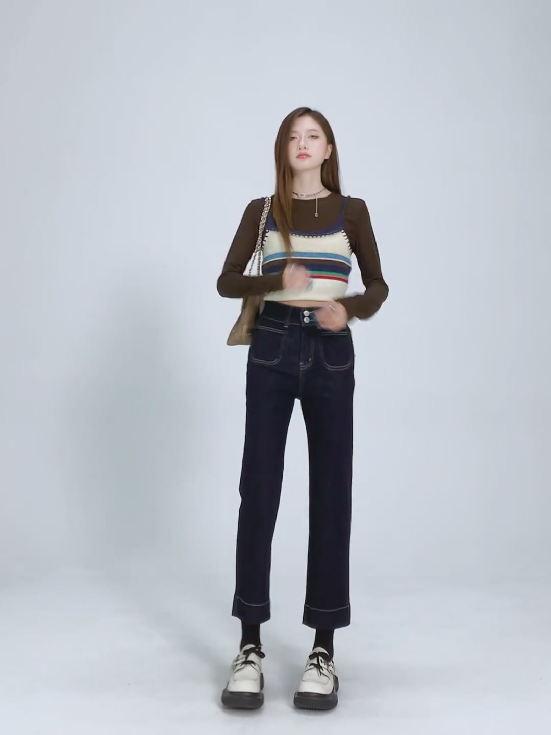 小个子福音！这条高腰直筒裤也太显腿长了吧！