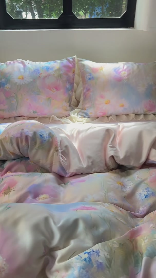 夏日小确幸！眠格冰丝三件套，睡出公主风的清凉感