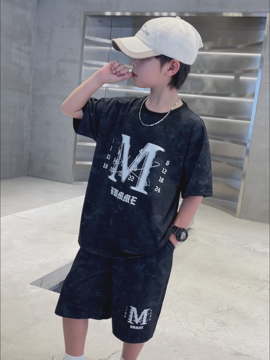 Camkids 2026新款男童短袖套装：痞帅潮酷，这个夏天让娃秒变街头小霸王！
