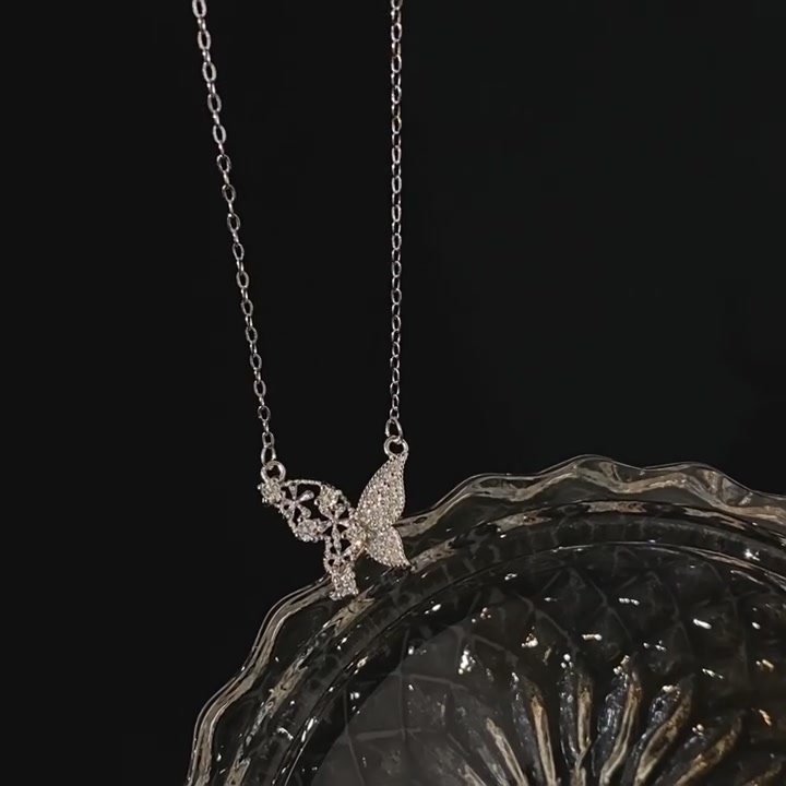 DTOTO 999足银镂空蝴蝶项链：小众设计感下的轻奢精致