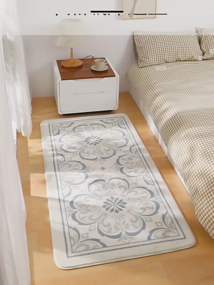 撸猫感床边毯，侘寂风卧室新宠！