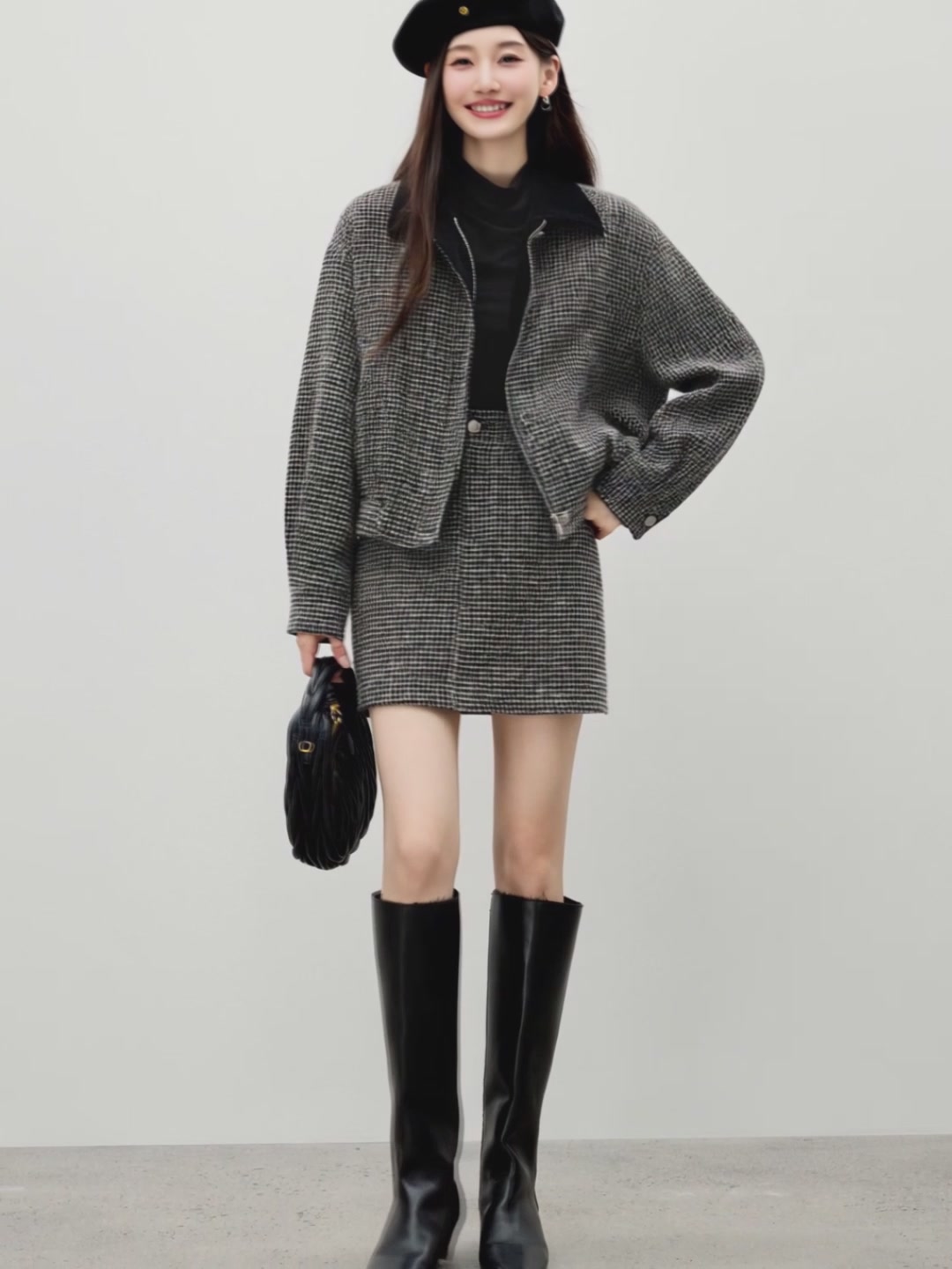 格纹半身裙：通勤路上的文艺与强势
