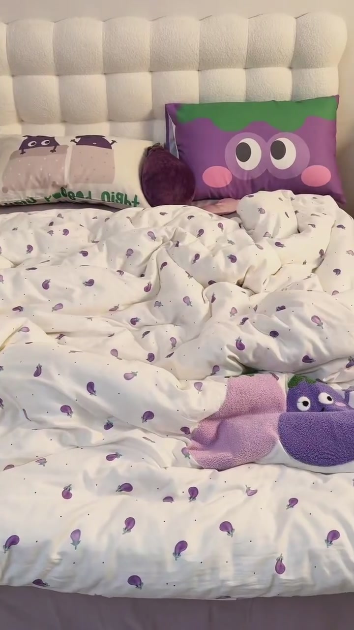 MACT紫色双层纱四件套：宿舍党也能拥有的高颜值睡眠体验