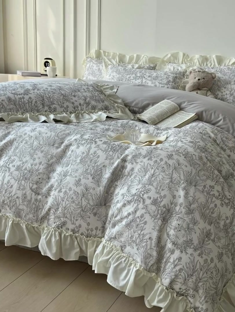 池羽法式花边四件套：睡在云朵上的公主梦