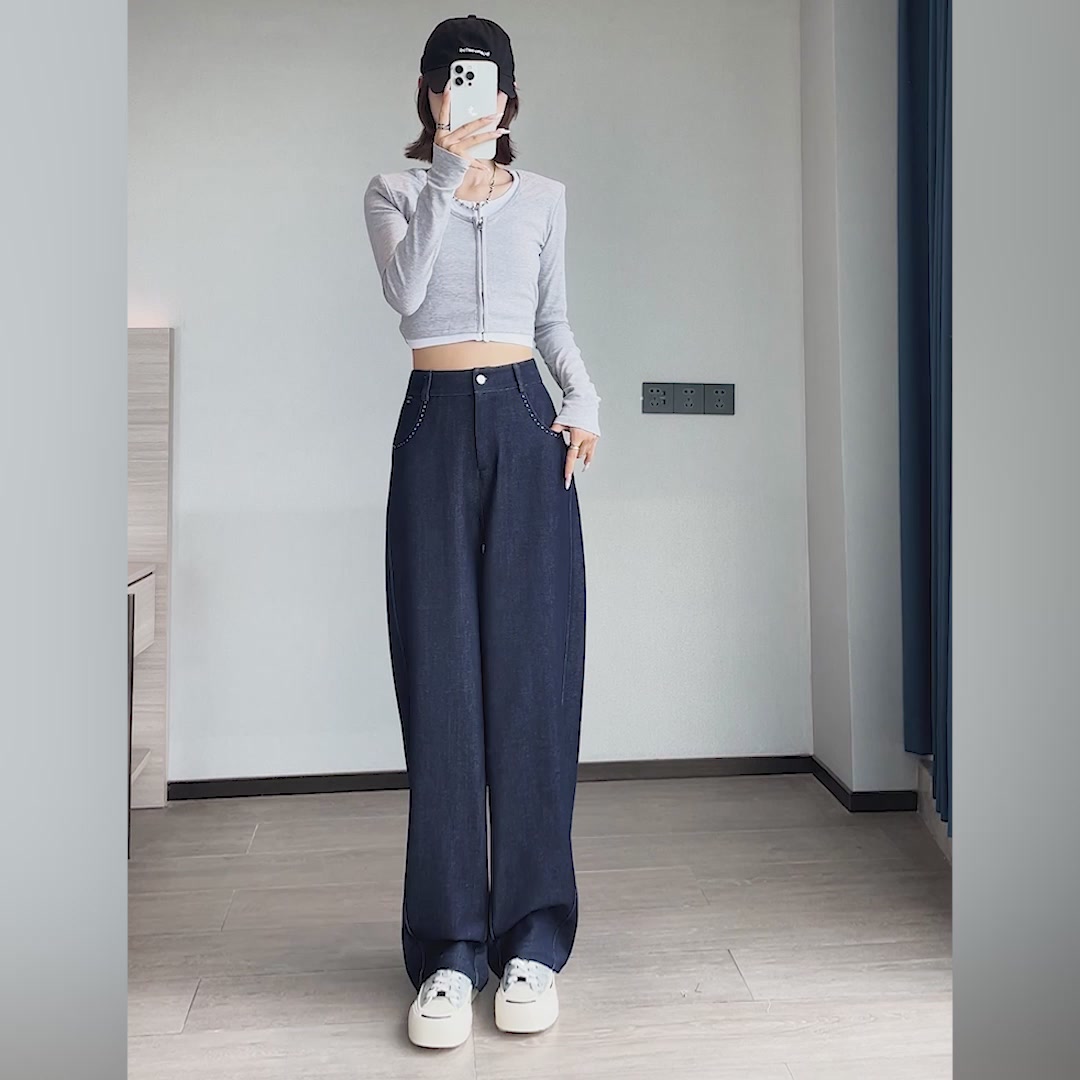 这条牛仔阔腿裤让我秒变腿精！敏芮2025秋季新款实测报告