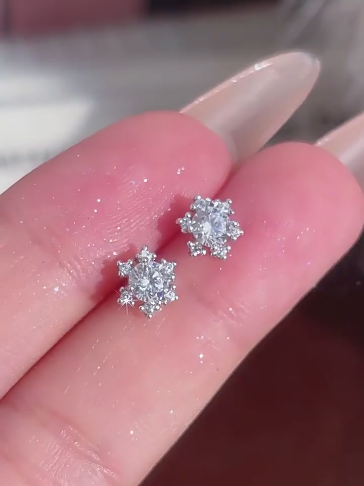 DTOTO雪花耳环：睡觉免摘的养耳洞神器，高级感拉满！