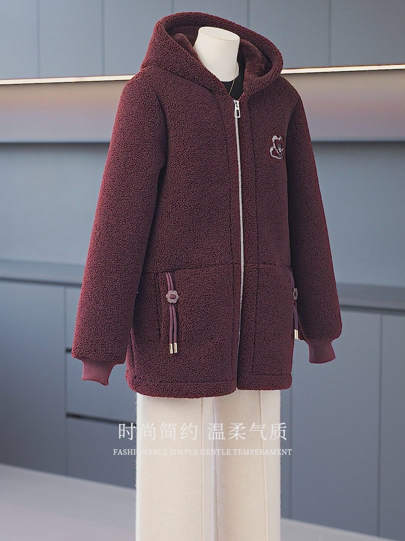 妈妈也能穿出文艺范儿！这件摇粒绒棉袄太暖了💕