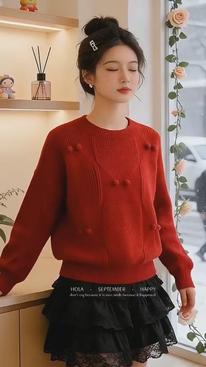 本命年穿搭新宠！这件红色毛衣让我在春节聚会中脱颖而出
