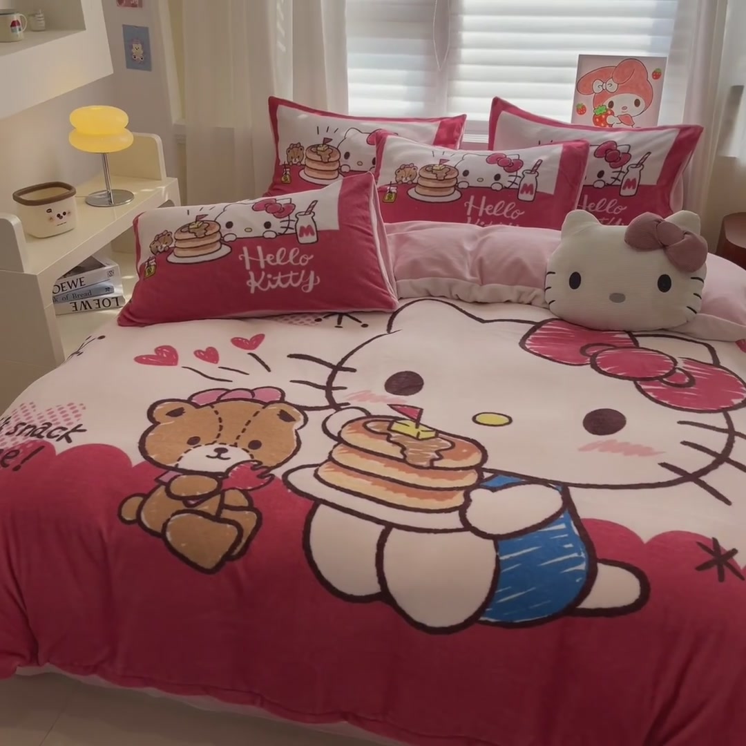 三丽鸥授权四件套，逸茉YiMo牛奶绒系列体验分享