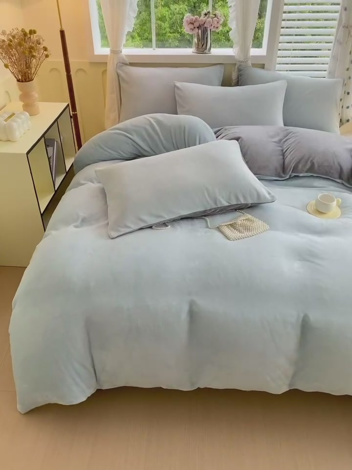 蜜哚儿冬季牛奶绒四件套：这个冬天，我选择被窝里躺平