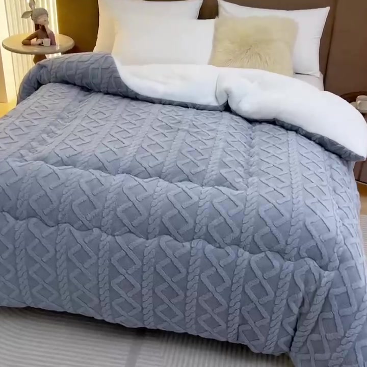 冬日暖阳，艾桐牛奶羊羔绒毛毯，我的温柔守护神