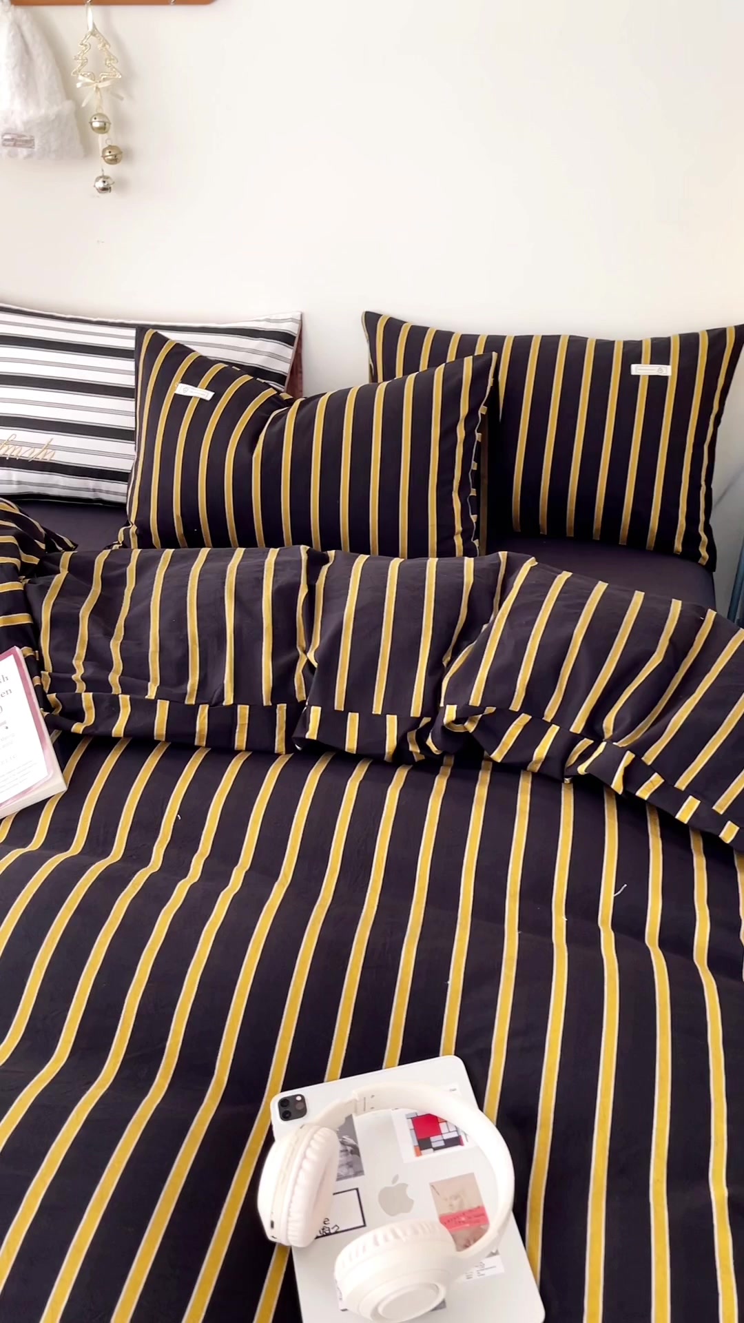 宿舍党必看！艾桐条纹四件套，399元值不值？