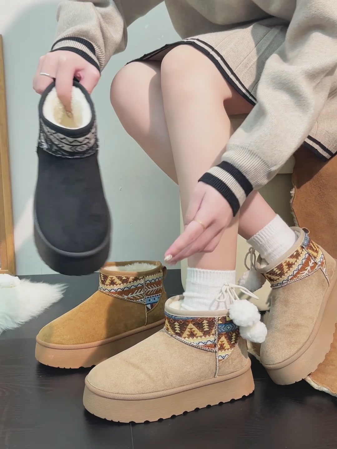 人本加绒雪地靴：239元买来的温暖与尴尬