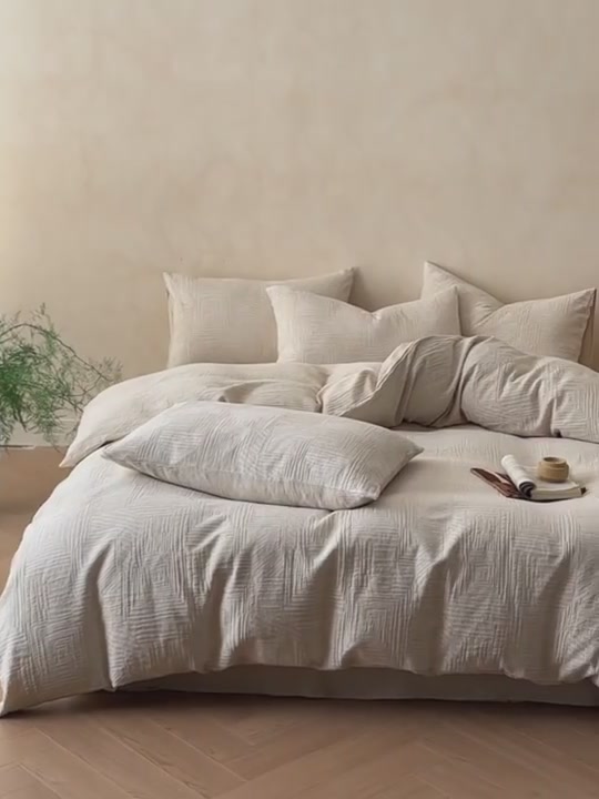 逸茉A类棉麻四件套，睡在云端的轻奢体验！