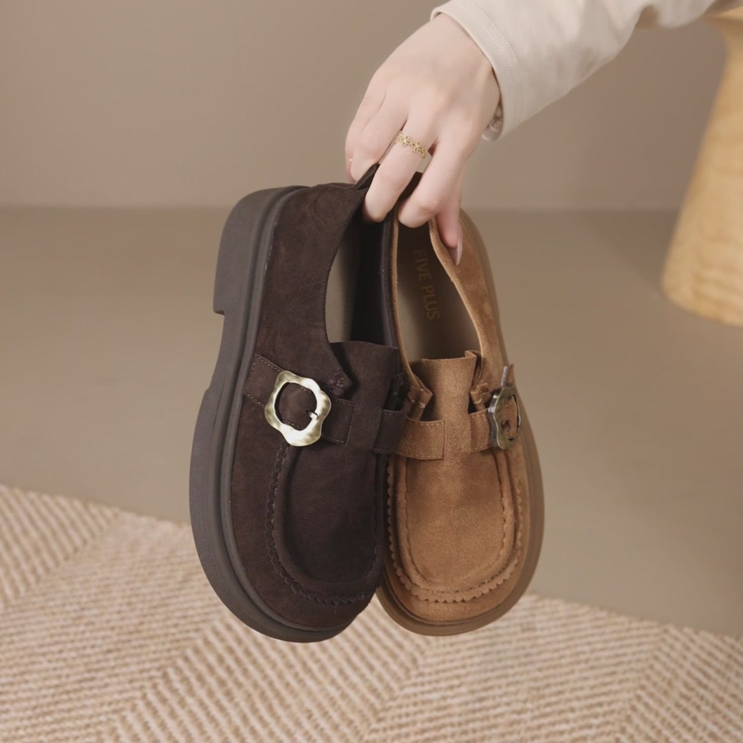 2026年复古豆豆鞋乐福鞋女款厚底单鞋勃肯女鞋：我的脚丫子说它想退休了