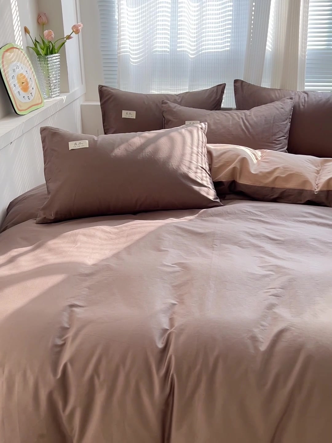 宿舍改造必备！逸茉高支高密四件套，无印风清新感满分💫