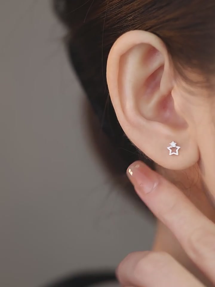 不对称星月耳钉：戴上它，我就是银河系最靓的仔！