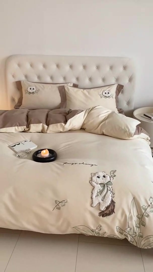 2298元买MACT新疆长绒棉四件套，值吗？亲测奶萌猫咪磨毛体验