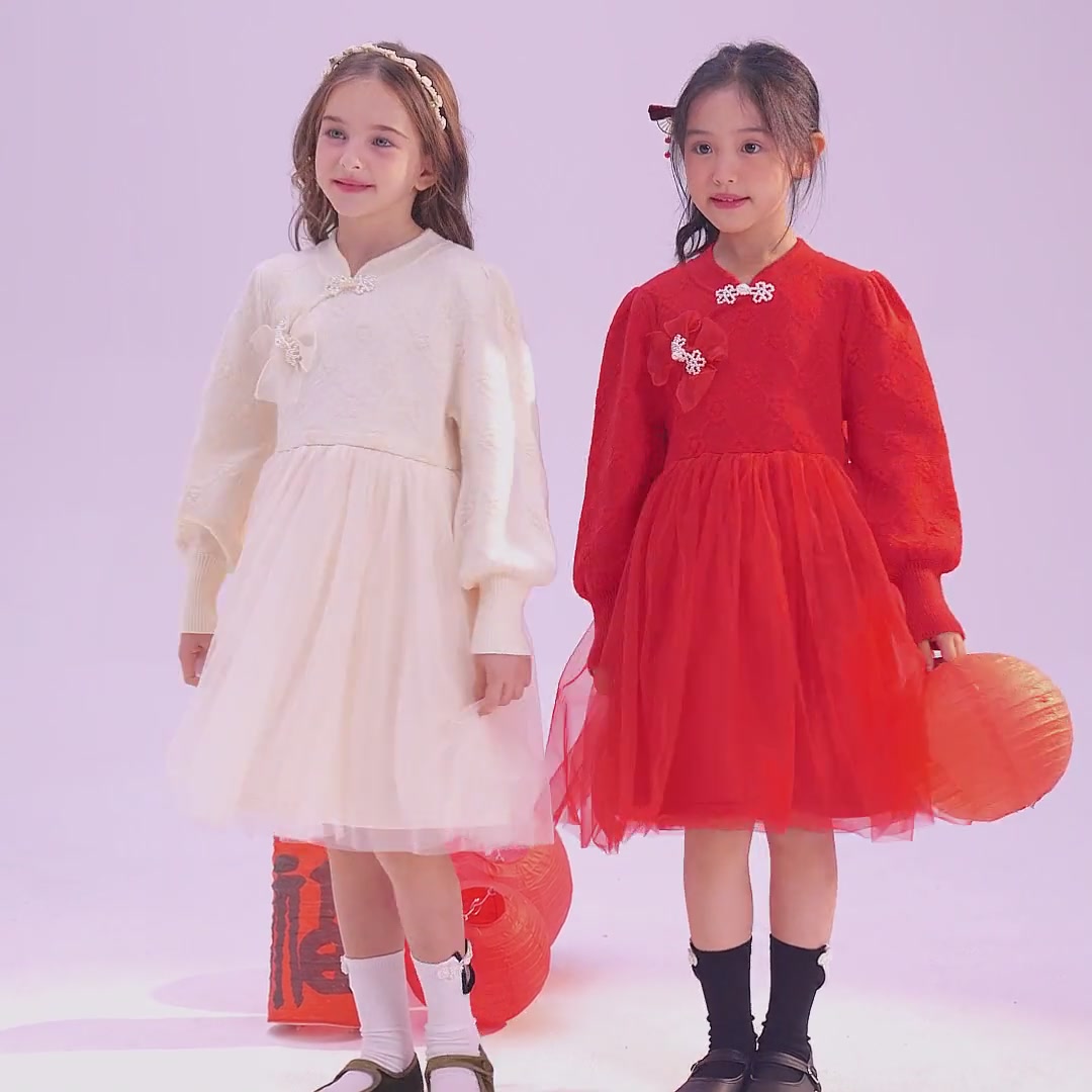 笛莎deesha国风盘扣提花毛织裙：女童拜年服里的‘小棉袄’，值不值这个价？