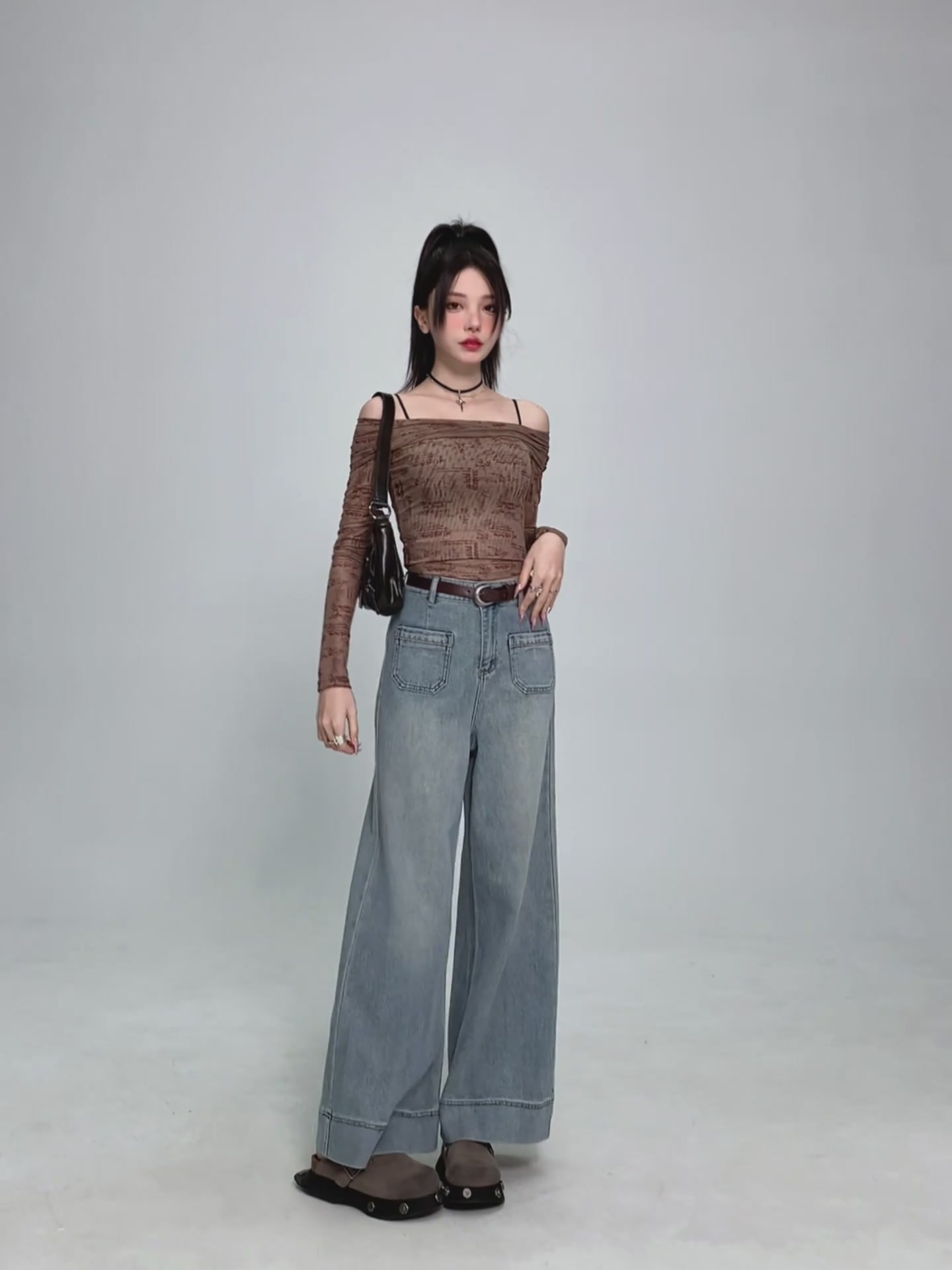 K家这条窄版阔腿牛仔裤，让我这个158小个子终于找到了本命神裤！