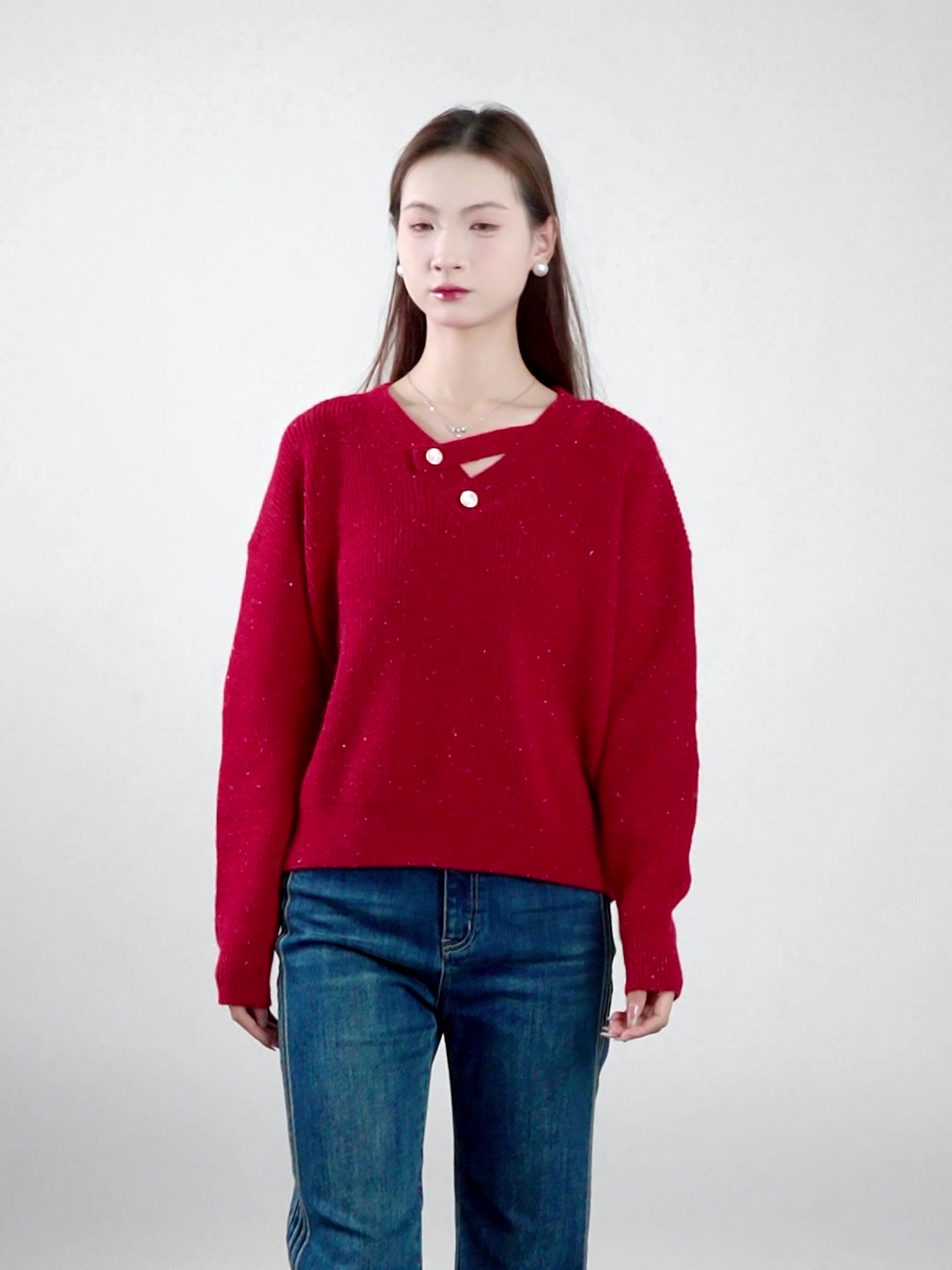 圣诞红毛衣穿搭分享🎄｜气场全开的高级感！