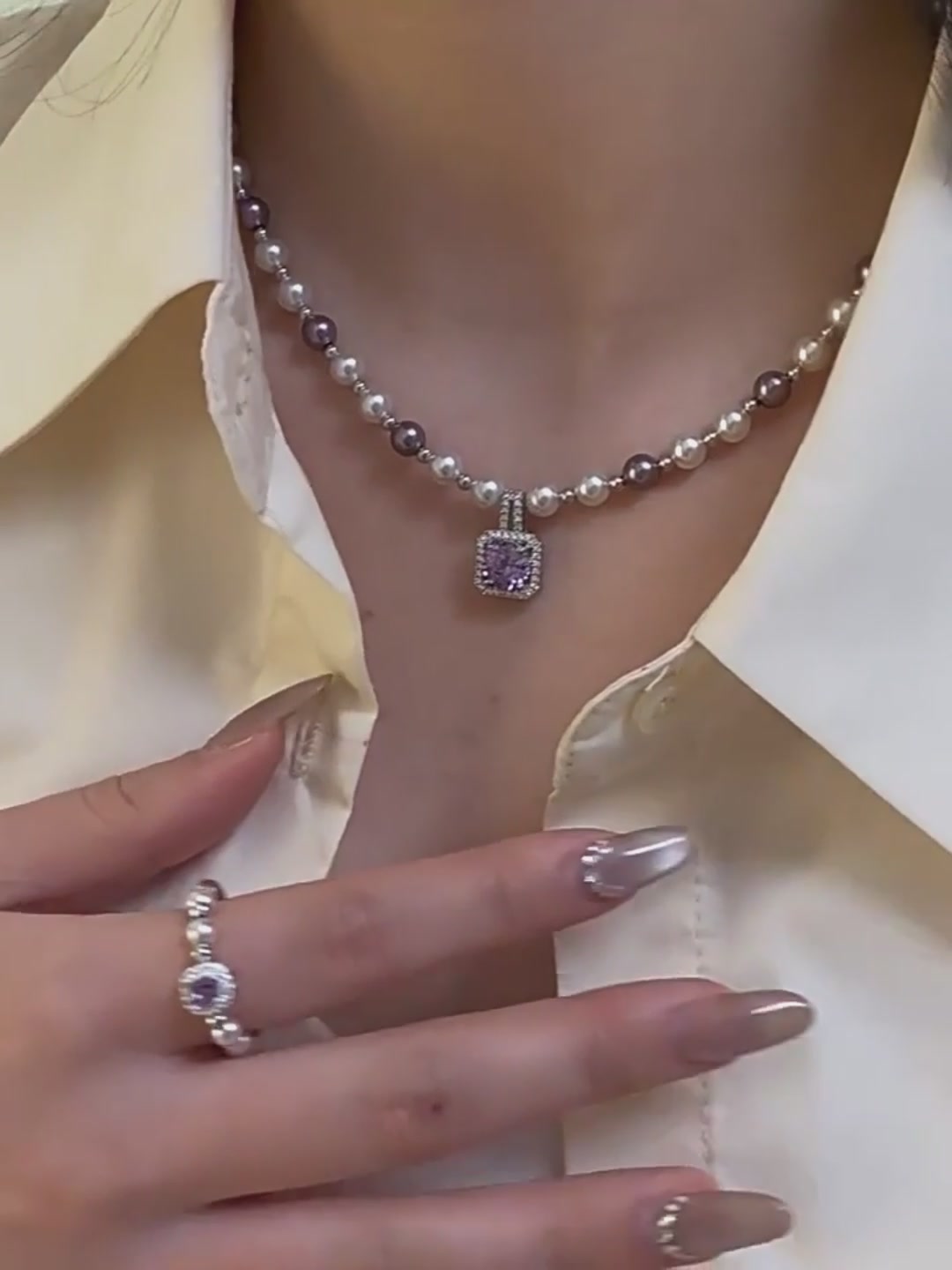 顽石记【紫藤花】项链：当紫晶遇见珍珠，是浪漫还是智商税？